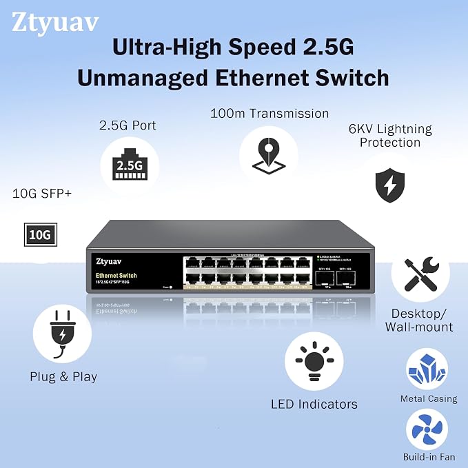 16 Port Unmanaged 2.5G Ethernet Switch - Image 3