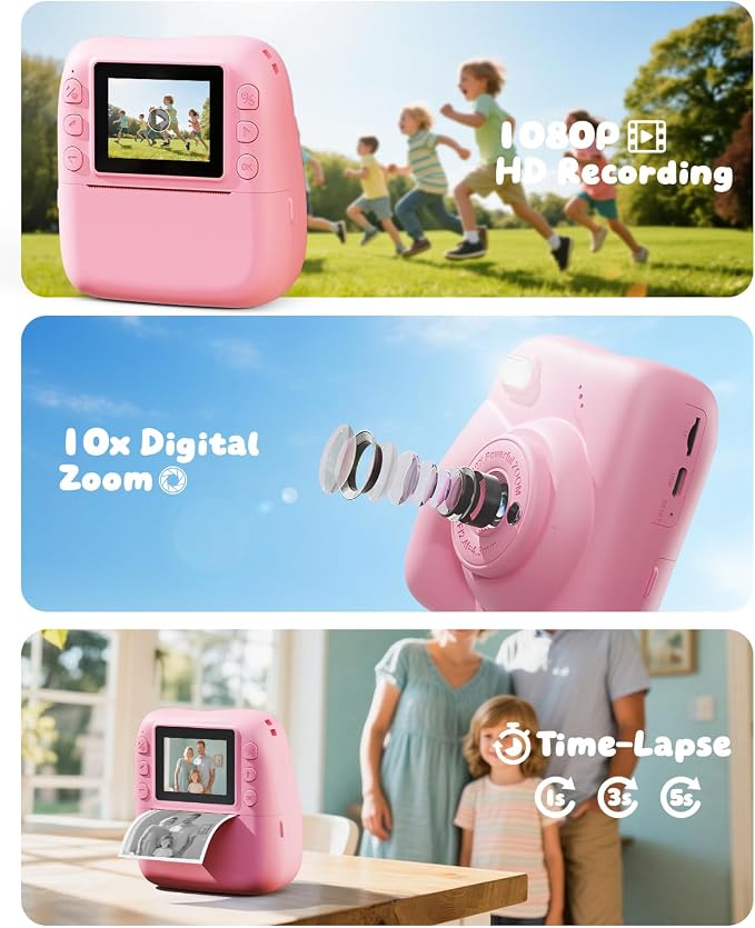 Kids Camera Instant Print, 1080P HD Kids Instant Camera - Image 5