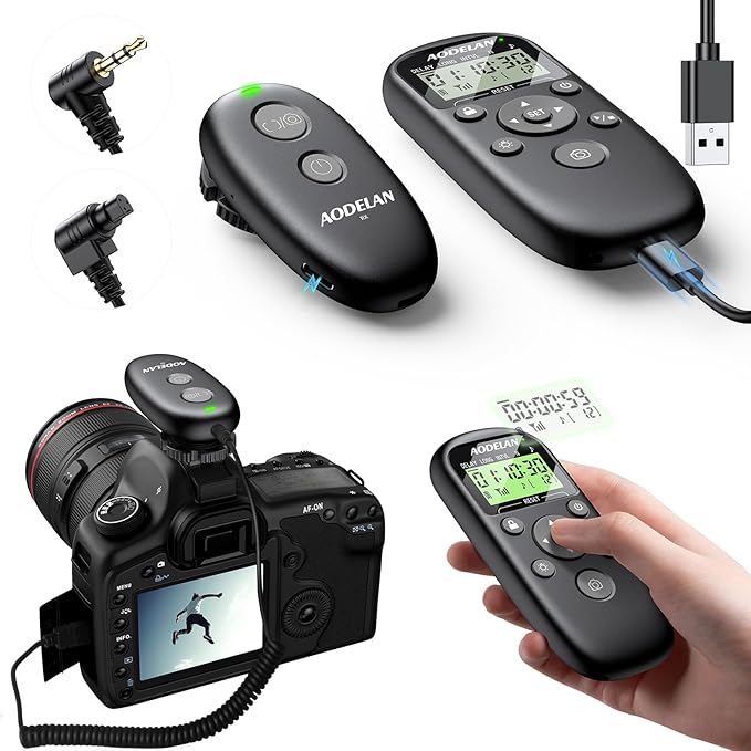 for Canon Cameras Wireless Rechargeable Timer Shutter Release Remote Control by AODELAN