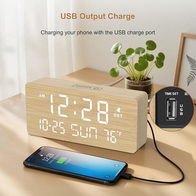 DreamSky Wooden Digital Alarm Clocks - Image 7