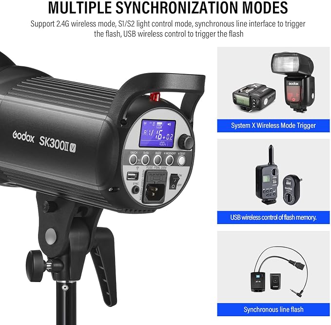 Godox Sk300ii-v Sk300iiv*2Kit Upgraded Strobe Flash 600Ws GN58 5700K Bowens - Image 7