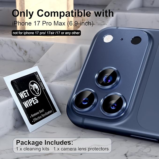 Choiche Compatible for iPhone 17 Pro Max Camera Lens Protector, Strong - Image 2