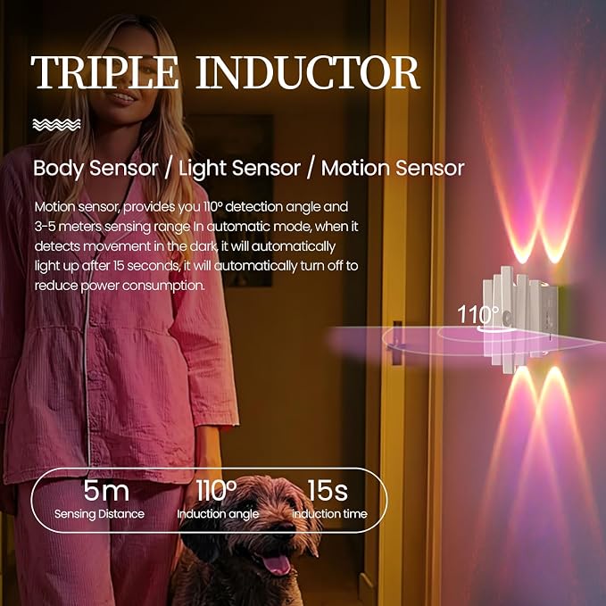 Rechargeable Motion Sensor Night Light, Magnetic RGB Color Changing LED Ambient - Image 4