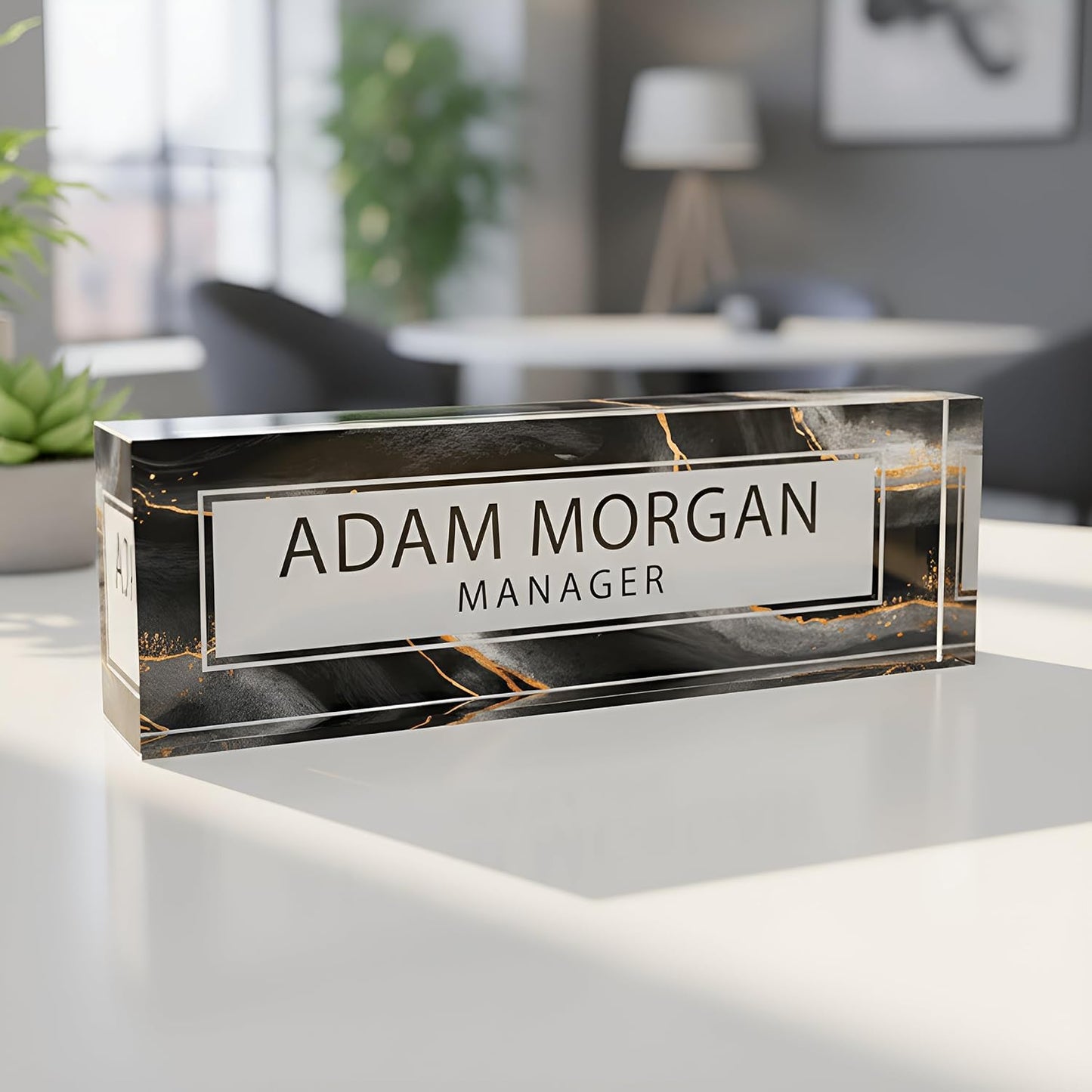 ARTBLOX | Custom Name Plates for Desk, Ideal Office Decoration for Men and Women, Clear Acrylic Desk Name Plate