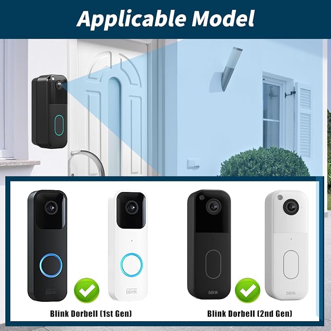 All-New Blink Doorbell Corner Mount, No-Drill Mounting Bracket Adjustable Angle - Image 2