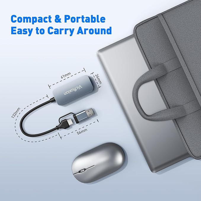 USB C to Ethernet Adapter 2.5Gbps, 2-in-1 USB 3.0 & USB-C to RJ45 Network - Image 6
