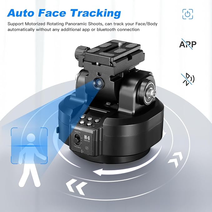 Soonpho M6 Auto Face Tracking Motorized Rotating Panoramic Tripod Head - Image 2