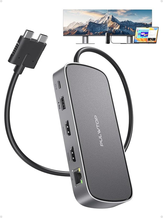 MacBook Pro Docking Station Dual Monitor 4K@60Hz by PULWTOP