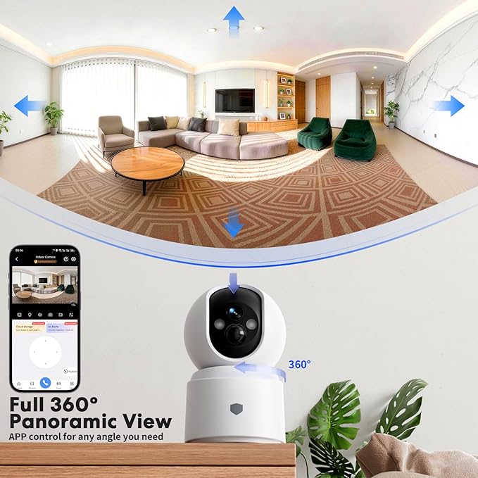 Noonkey Battery Powered Wireless Indoor Security Camera, 4MP HD Pan/Tilt Pet - Image 4