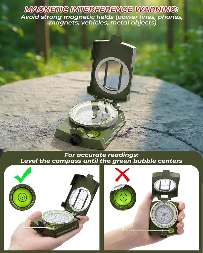 Sportneer Compass: Accurate Durable Lightweight Orienteering Compass - Image 3