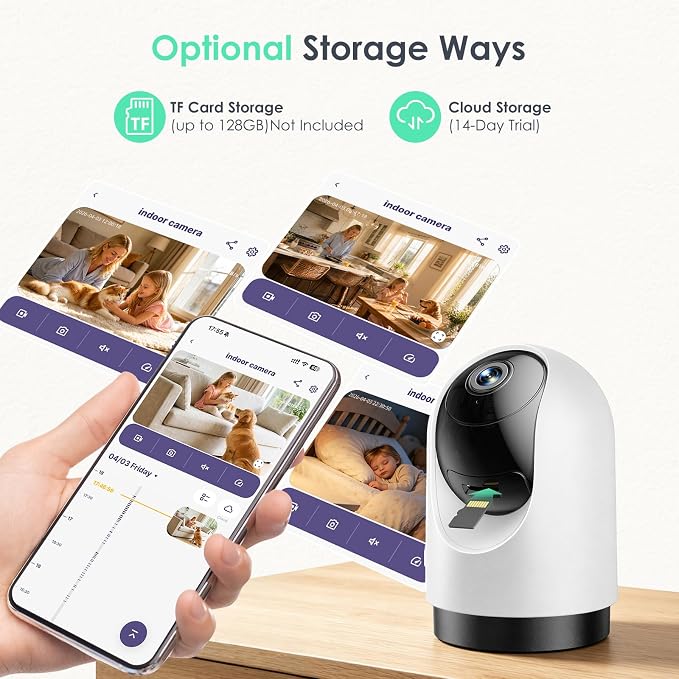 YOTON Indoor Security Camera, 2K 360° Wi-Fi Baby Monitor & Pet Camera w/Motion - Image 6