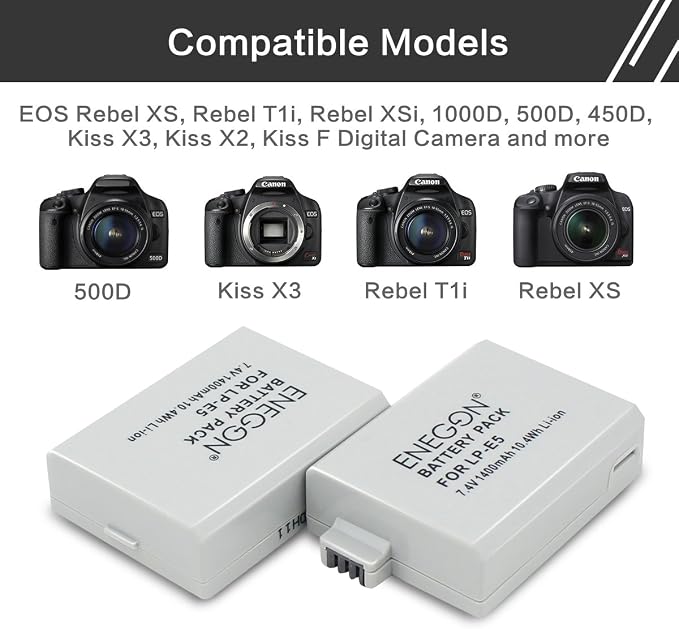 ENEGON LP-E5 Replacement Battery and Rapid Dual Charger - Image 3