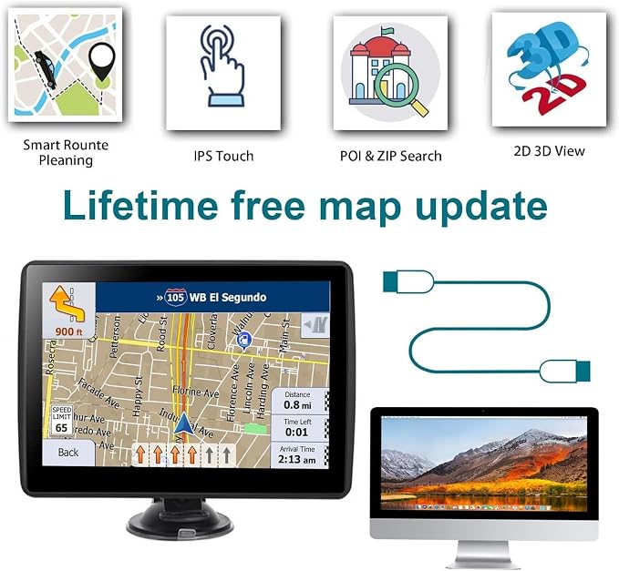 7 Inch GPS Navigator for Car Truck RV, 2026 Latest Map GPS for Car - Image 4