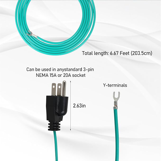 Shielded Ethernet Patch Panel Bond Ground Extension Cord NEMA 5-15P 3 Prong - Image 2