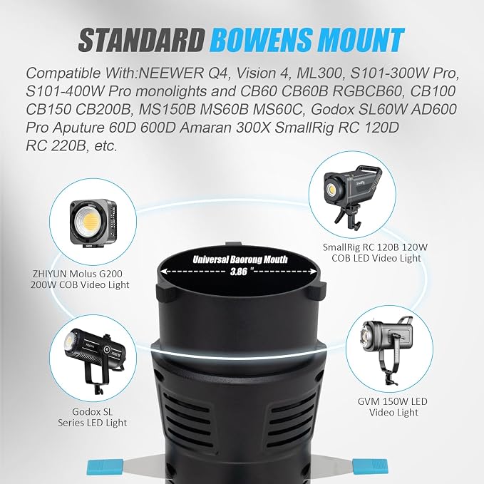 Bowens Mount Spotlight Conical Optical Snoot kit, Photography Lighting Accessory - Image 5