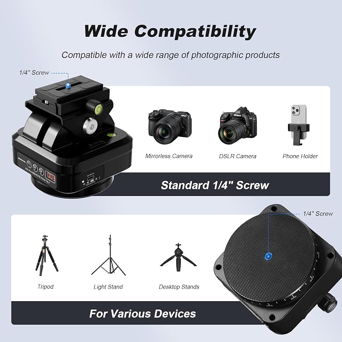 Soonpho M4 Pro Motorized Tripod Head, Rotating Panoramic Control 360° Pan Tilt - Image 7