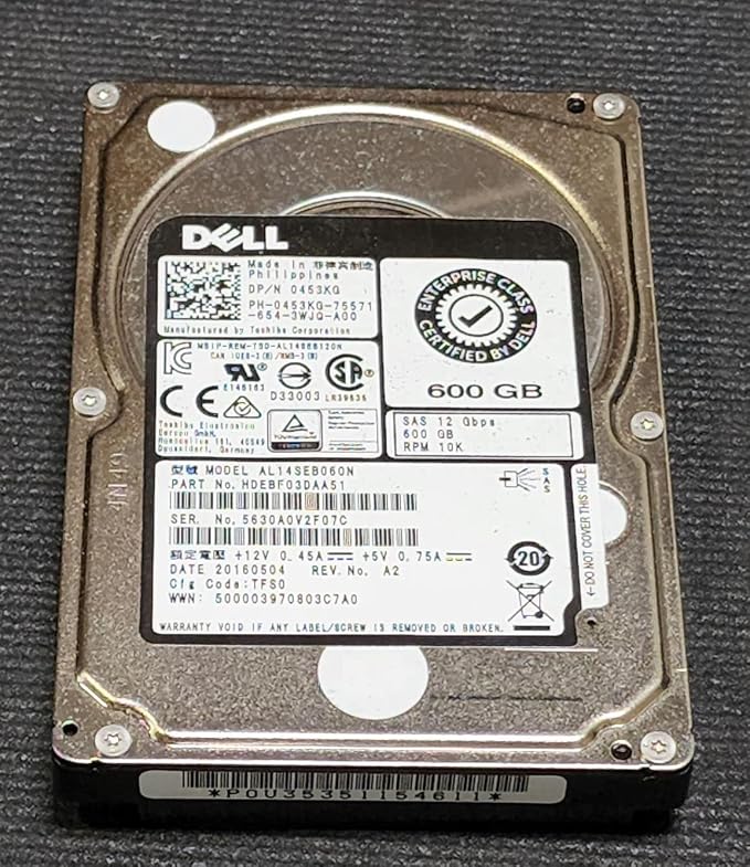 TOSHIBA 600GB HDD 10K RPM 2.5" 12Gb/s SAS Hard Disk Drive Model: AL14SEB060N by ToshibaKitchen