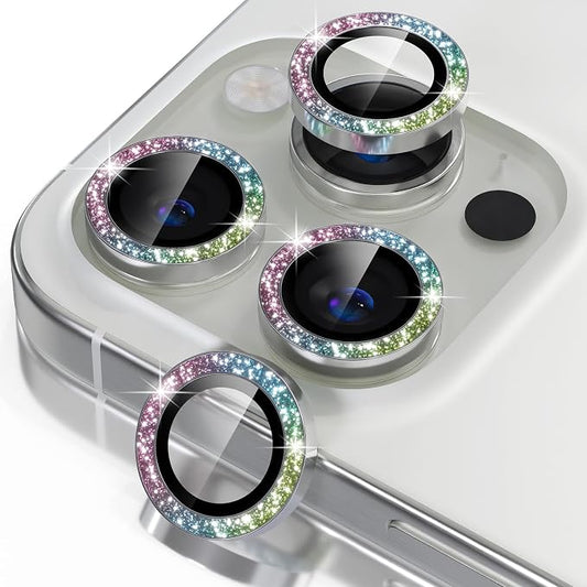 Misea Compatible for iPhone 16 Pro/iPhone 16 Pro Max Camera Lens Protector Bling by Misea