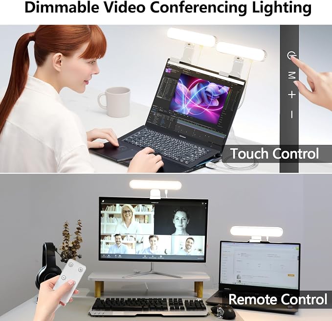 yAyusi Dual-lamp Video Conference Lighting, LED Streaming Light - Image 2