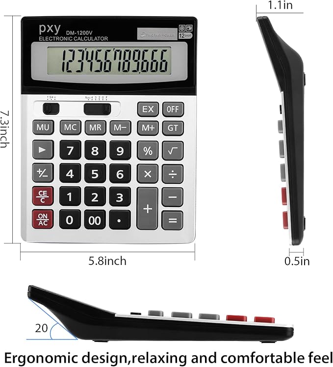 Desk Calculator 12 Digit Extra Large LCD Display, Touch Comfortable - Image 2