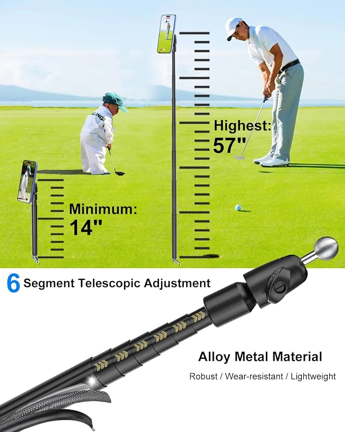 Golf Monopod Selfie Stick with Magnetic Phone Holder Mount - Image 4