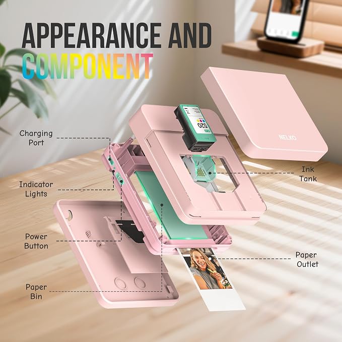 Nelko Photo Printer, 2x3 Portable Wireless Smartphone Printer, PP01 Mini Color - Image 5