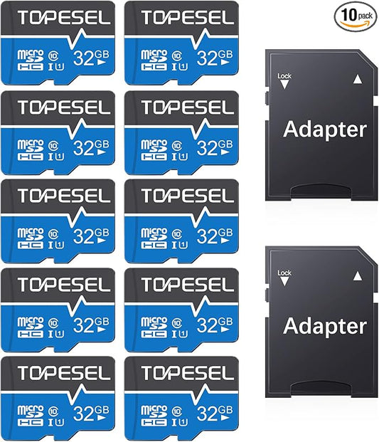 TOPESEL 10 Pack 32GB Micro SD Card Class 10 Micro SDHC Memory Card UHS-I by TOPESEL