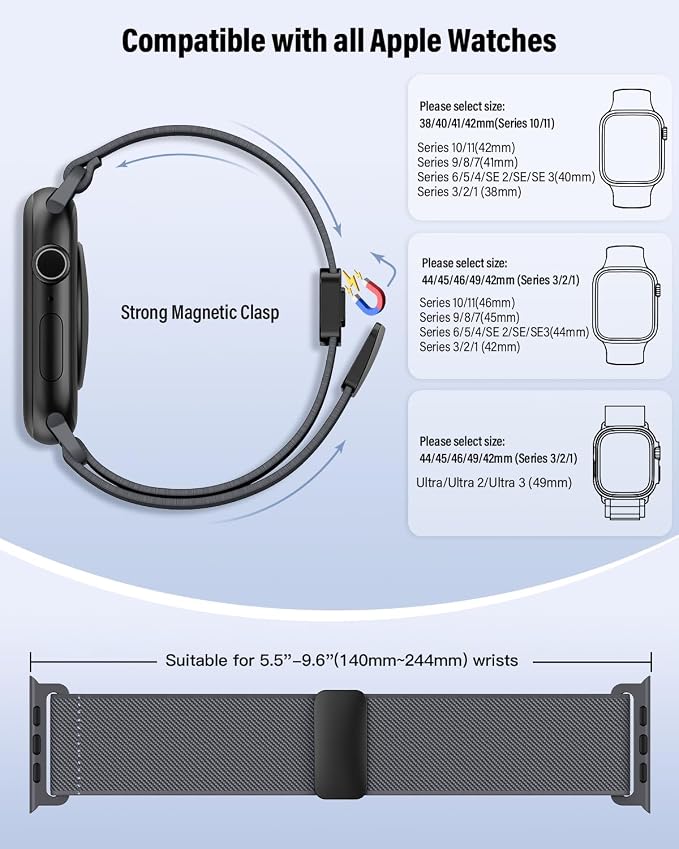 Stretchy Band Compatible with Apple Watch Bands 40mm 38mm 41mm 42mm 44mm 45mm - Image 5