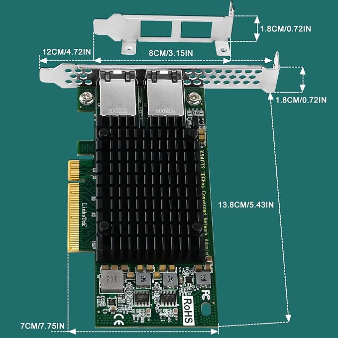 X540T2 Dual 10GbE RJ45 Ports Converged Ethernet Adapter - Image 8