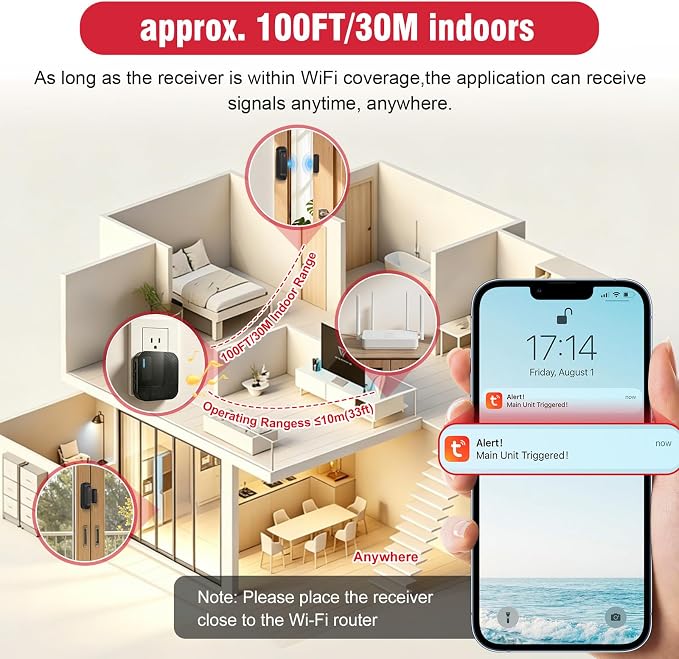 WiFi Door Chime, SanJie Door Sensor Alarm - Image 7