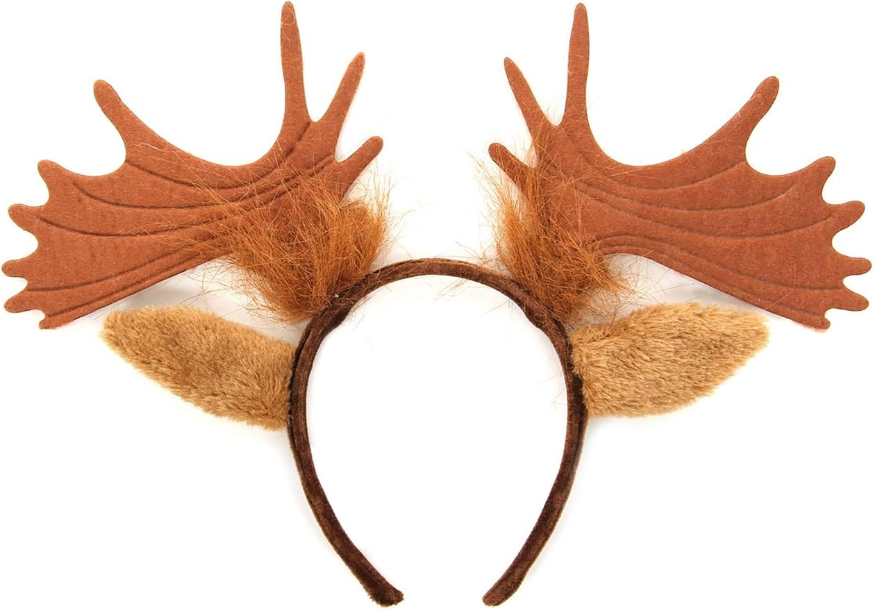 Moose Ears & Antlers Costume Headband - Image 5