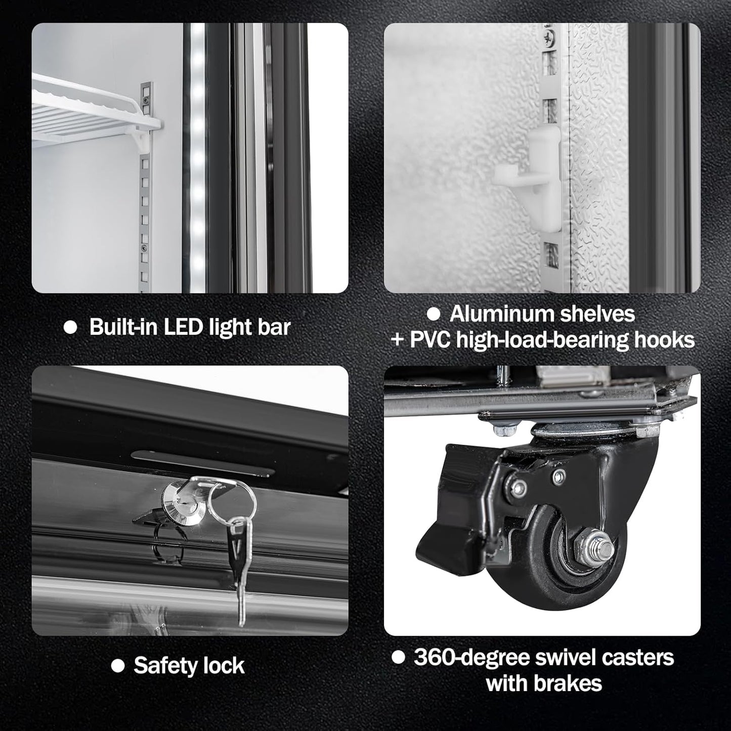 Commercial Merchandiser Display Refrigerator 40 Cu.ft. with 2 Glass Doors ETL Drink Cooler Beverage Fridge for Bars,Restaurants, Convenience Stores, Supermarkets and Offices
