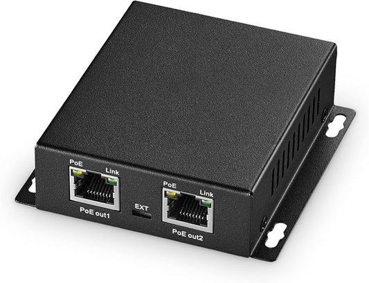 Binardat Gigabit PoE Extender Passthrough Switch, 1 in 2 Out, IEEE802.3af/at/bt by Binardat