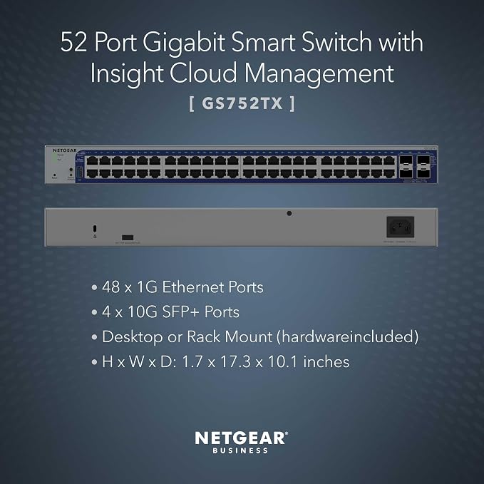 NETGEAR 52-Port Gigabit Ethernet Smart Switch- Managed, - Image 2