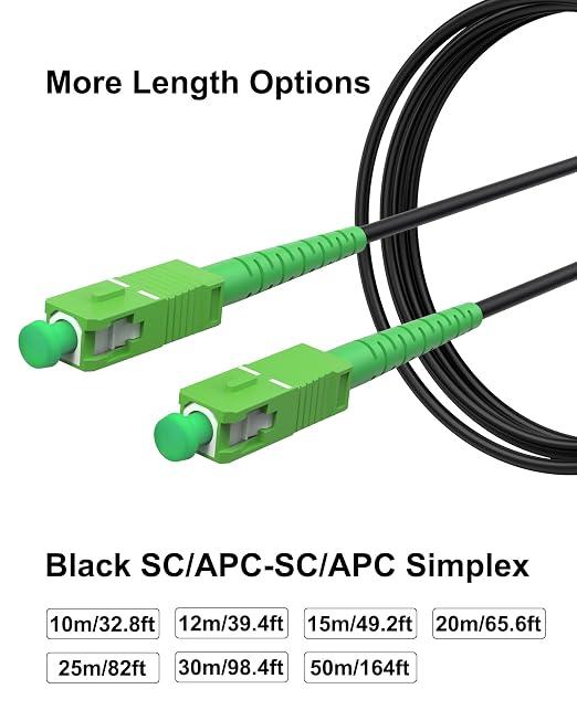 35M/114ft SC/APC Fiber Optic Internet Cable Extension, SC/APC to SC/APC Armored - Image 5