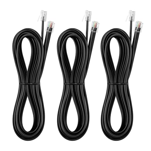 Vthahaby 20 FT - 3Pack RJ12 Phone Cable 6P6C, Male to Male Straight Wired by Unknown