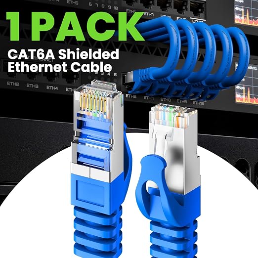 GEARit Cat6A Ethernet Cable 10Gbps Snagless Shielded SSTP, SFTP Shielded - Image 2
