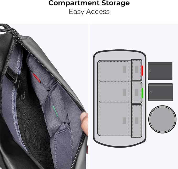 K&F CONCEPT Camera Sling Bag Crossbody Bag Waterproof Camera Shoulder Backpack - Image 4