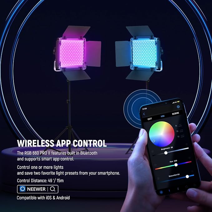 NEEWER Upgraded RGB LED Studio Video Light - Image 4