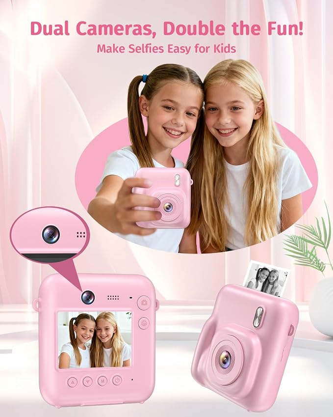 Instant Camera, Dual-Lens Kids Camera Instant Print - Image 3