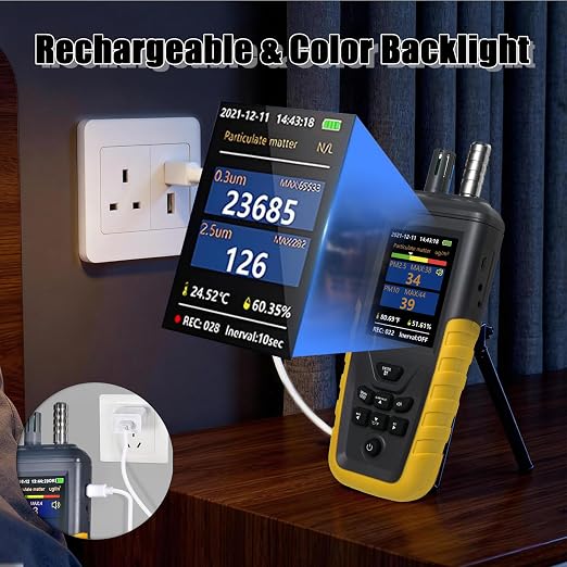 Dust Particle Counter, High Sensitivity 3-Channel PM0.3/2.5/10 um Air Quality - Image 5