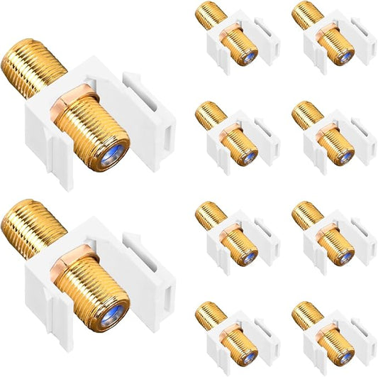 VCE Coax Keystone Jack Insert 3GHz Coaxial Cable Connector, F-Type RG6 Cable by VCE