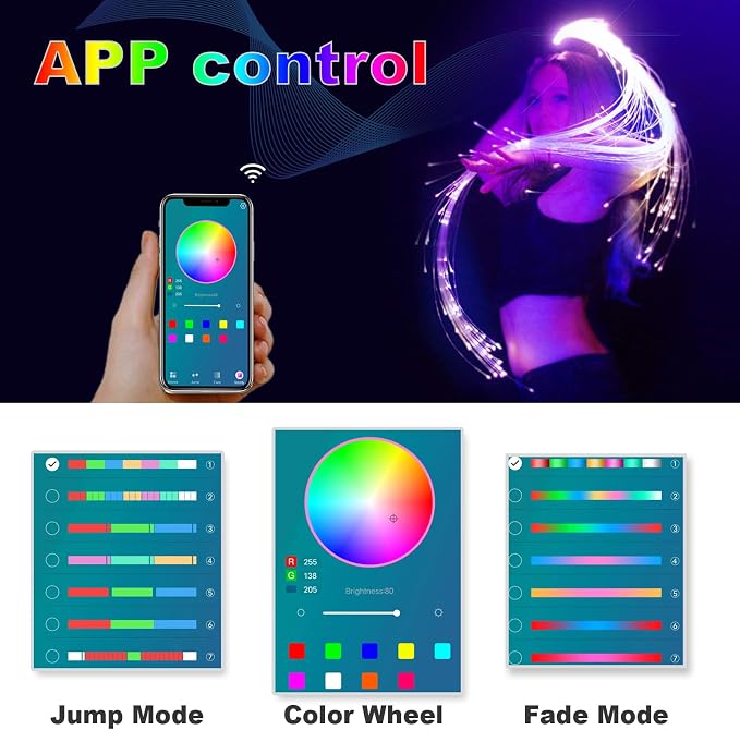 CHINLY LED Whip Lights, Fiber Optic Whip - Image 2