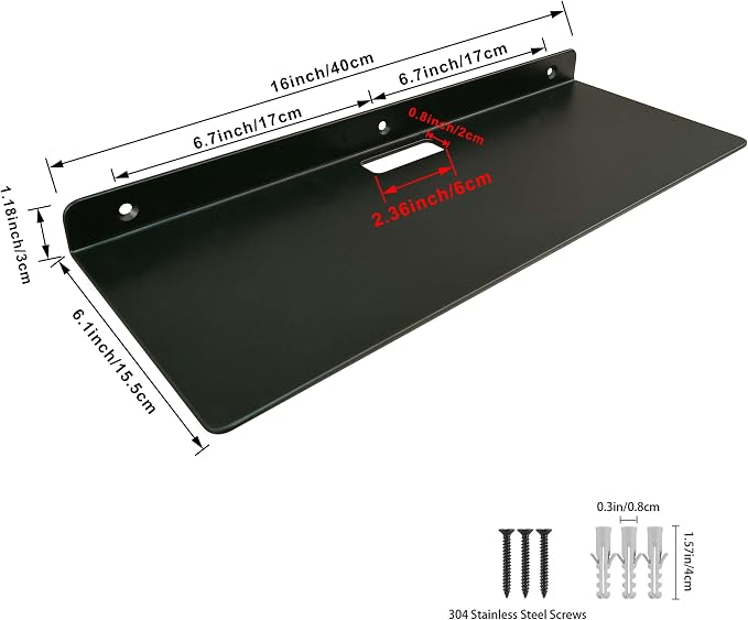 16 Inch Floating Shelves for Wall, Living Room, Outdoor Balcony - Image 2