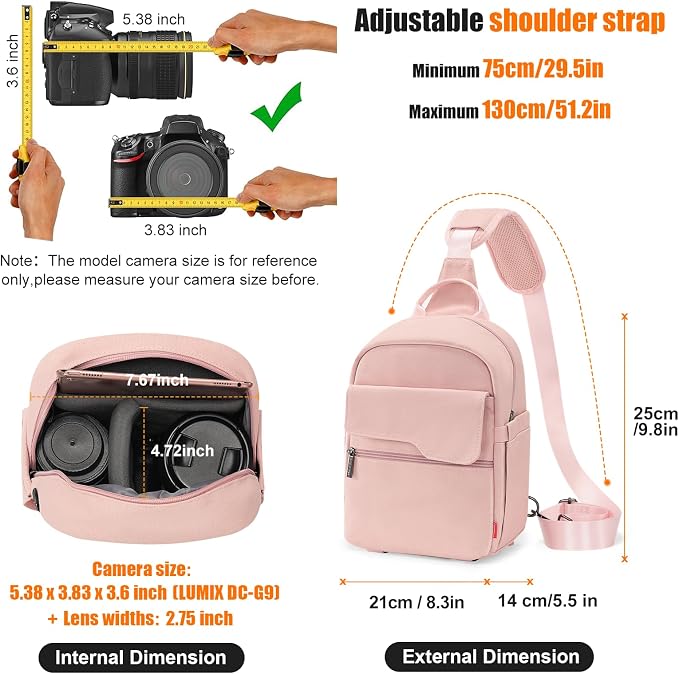 Cwatcun Camera Bag Small Compact Camera Sling Case, Waterproof Canvas Crossbody - Image 5