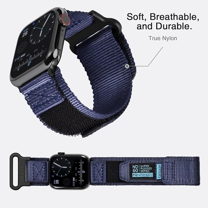 Nereides Compatible with Apple Watch Band Ultra 3/2/1, Nylon Sports Strap with - Image 6