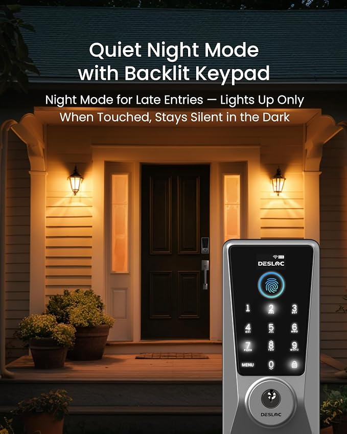DESLOC Smart Lock D110 Plus, WiFi Fingerprint Smart Front Door Lock - Image 10