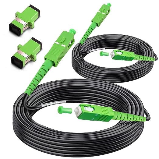 SC/APC to SC/APC Fiber Optic Internet Cable, Outdoor Armored Single Mode Patch by Bangun