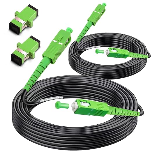 SC/APC to SC/APC Fiber Optic Internet Cable, Outdoor Armored Single Mode Patch by Bangun