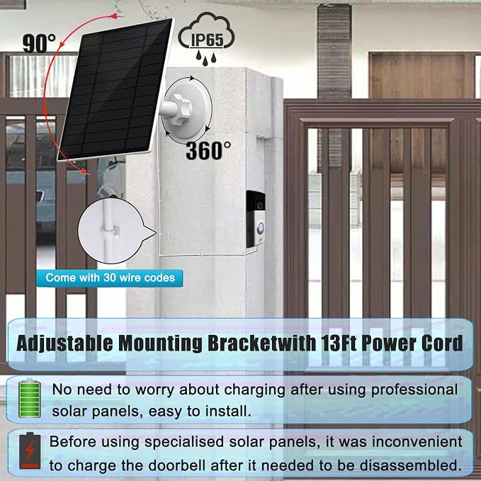 3W Solar Panel with Built-in 4000mAh Battery, Micro-USB Port, 13.2ft Charging - Image 6